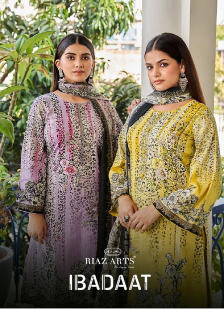 Ibadaat By Riaz Arts Lawn Karachi Cotton Dress Material Wholesale Shop In Surat